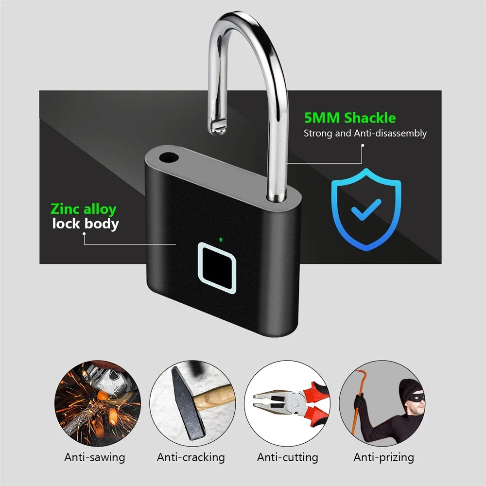 Fingerprint Lock KERUI O11 Zinc Alloy USB Charging Waterproof