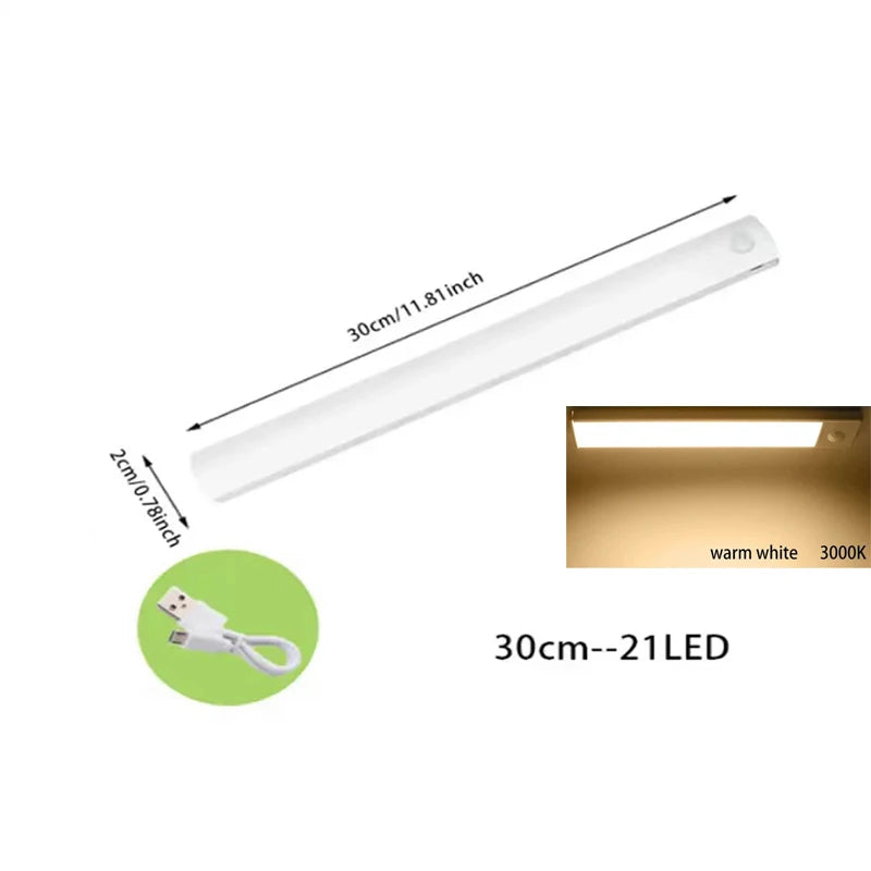 PIR Motion Sensor LED Night Light Dimmable Rechargeable Lamp