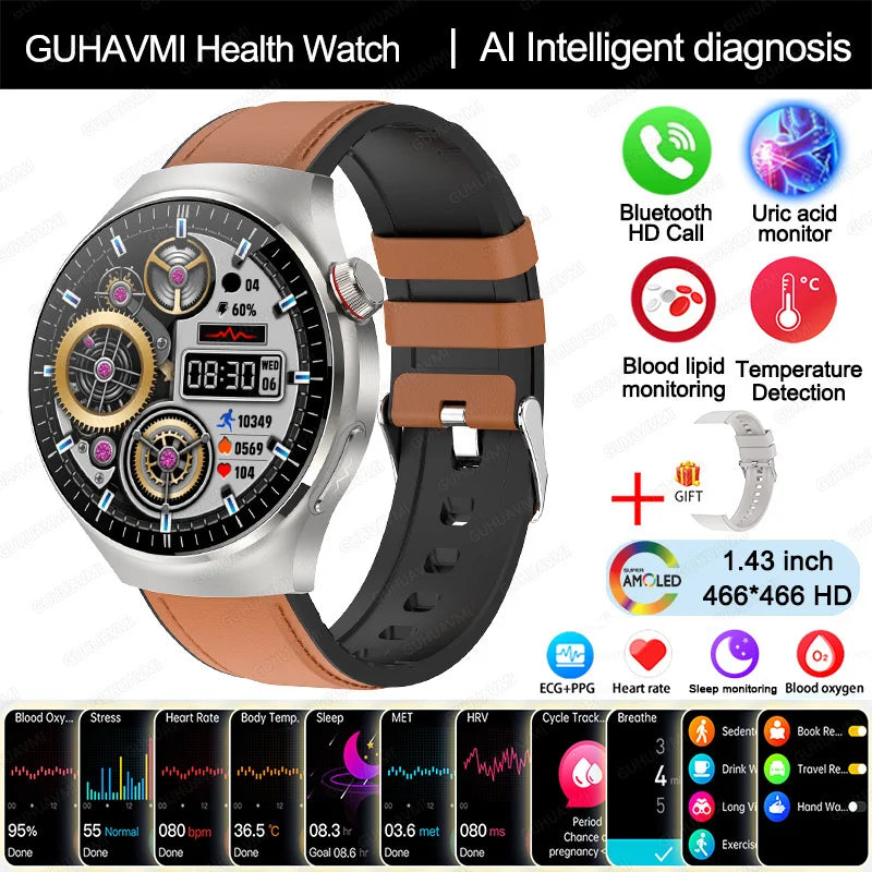 Smart Watch TK26 Blood Oxygen ECG Body Temperature by GUHUAVMI
