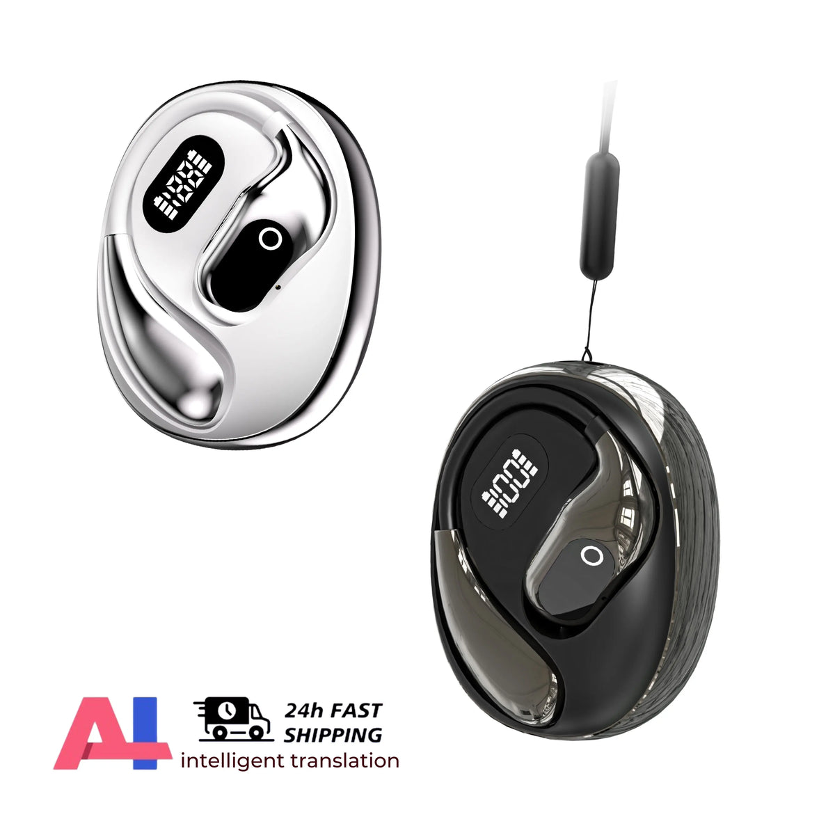 Translator Headphones 2PCS Wireless Bluetooth with 144 Languages