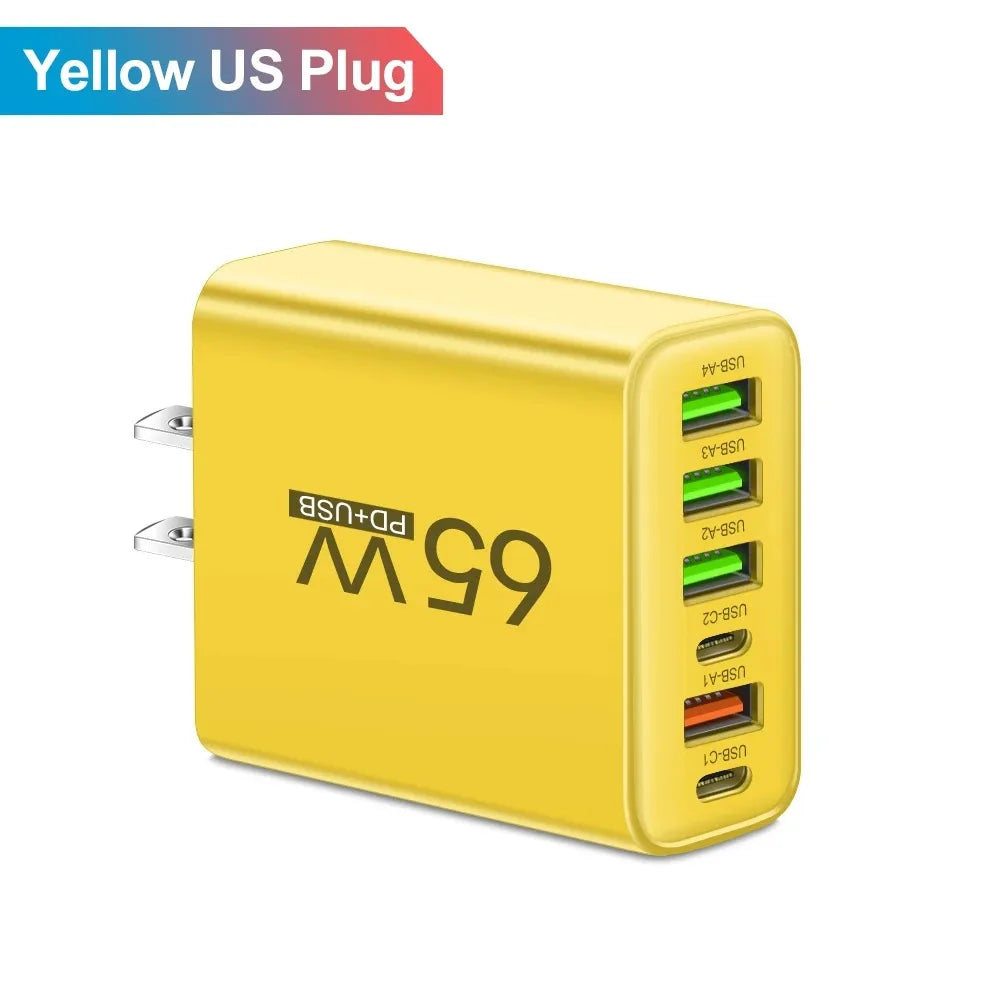 65W USB Charger Type C Adapter for iPhone Samsung Xiaomi Huawei
