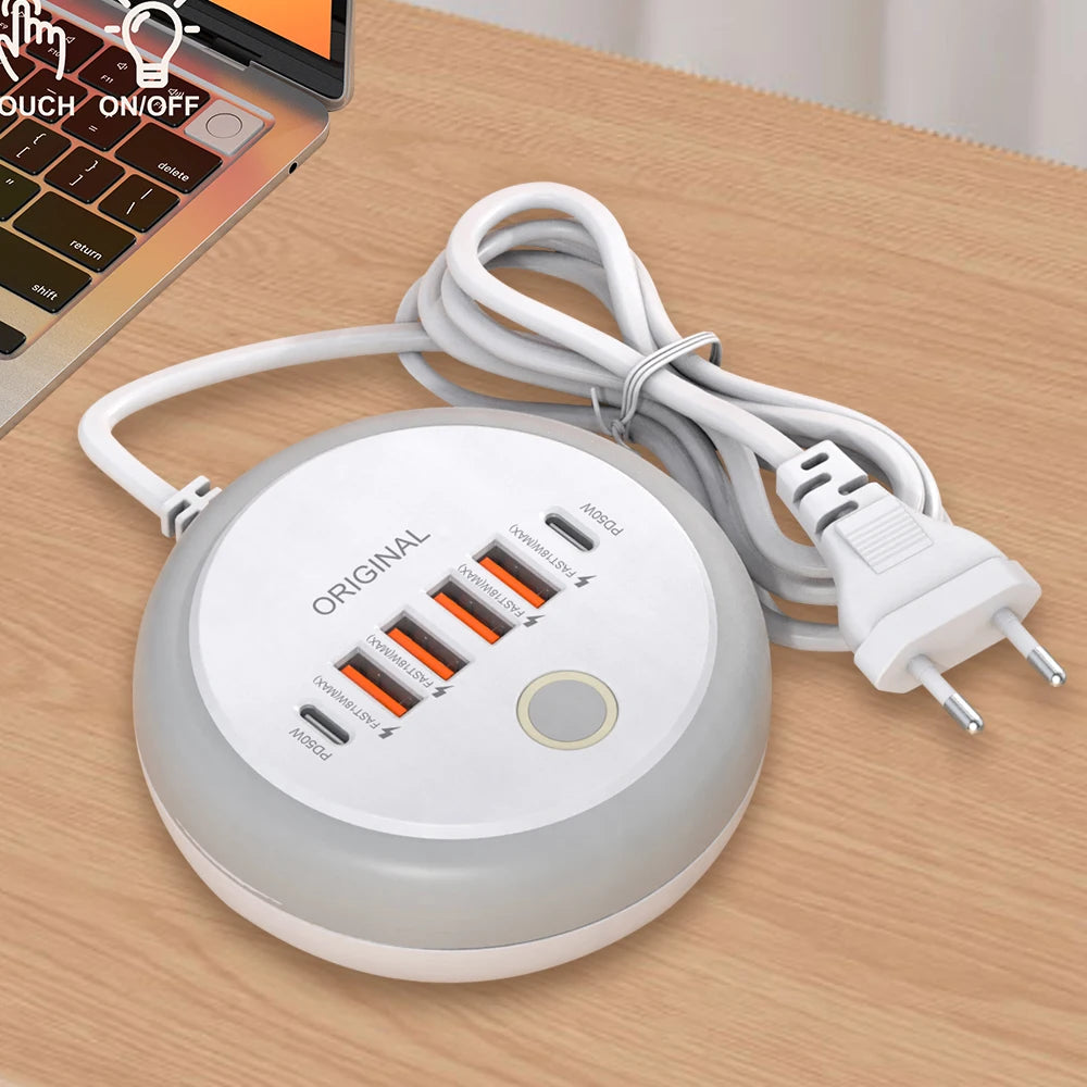 50W USB Charger Multi Port Fast Charging Adapter for iPhone Samsung