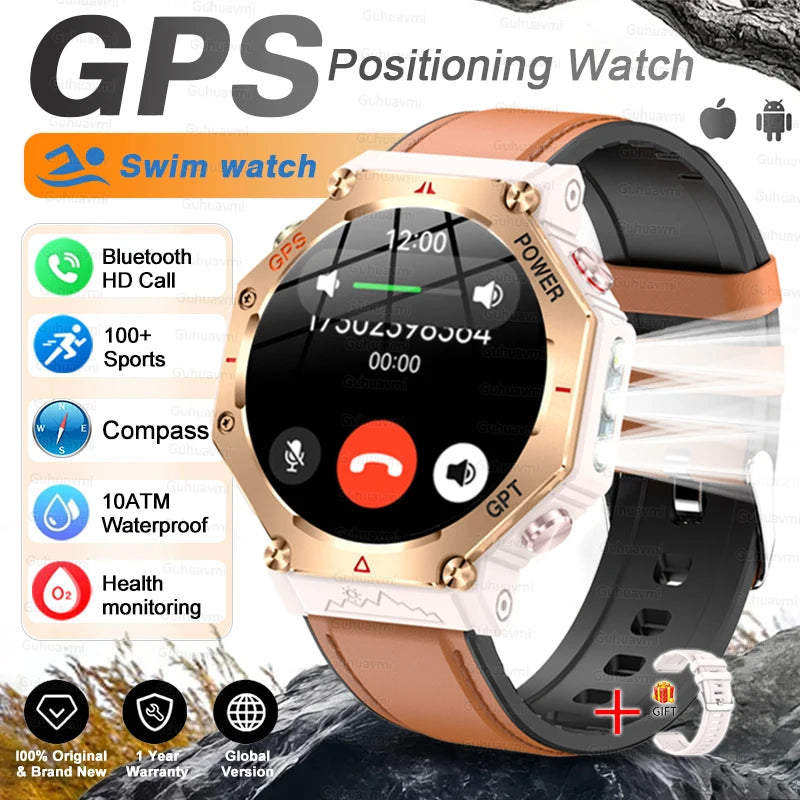T-Rex 3 GPS Smart Watch by GUHUAVMI - Military Grade, 10ATM Waterproof