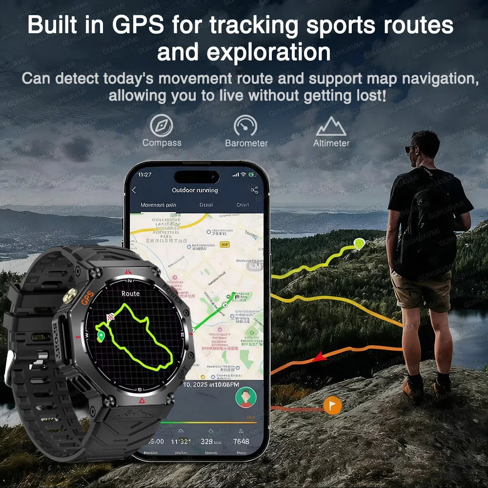 T-Rex 3 GPS Smart Watch by GUHUAVMI - Military Grade, 10ATM Waterproof