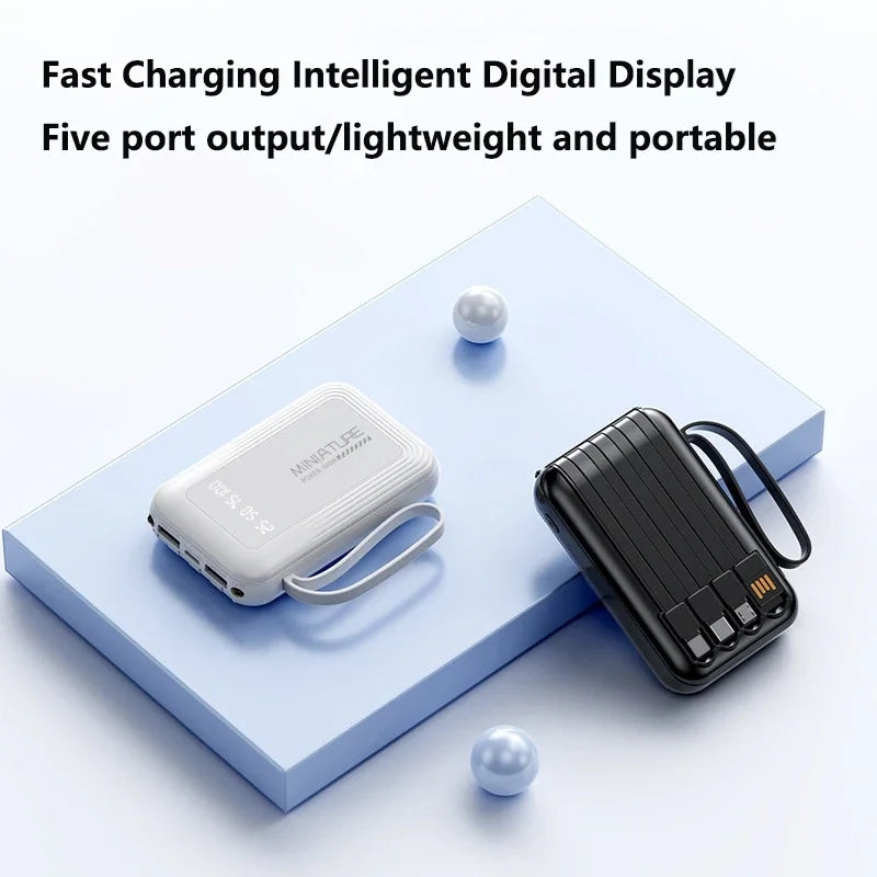 VIVO Mini Power Bank 500000mAh with 4 Built-in Cables