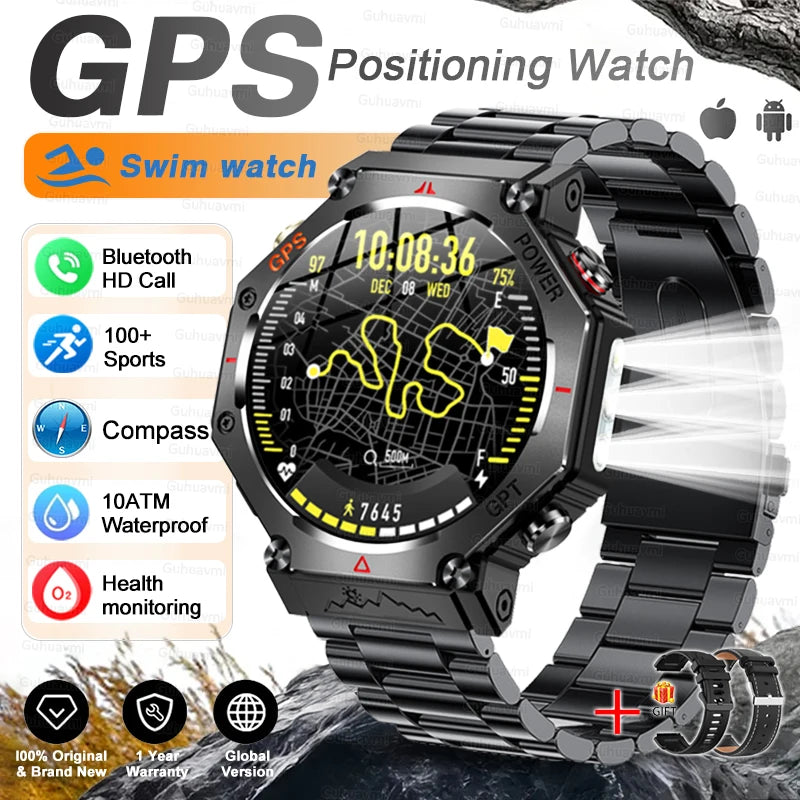 T-Rex 3 GPS Smart Watch by GUHUAVMI - Military Grade, 10ATM Waterproof