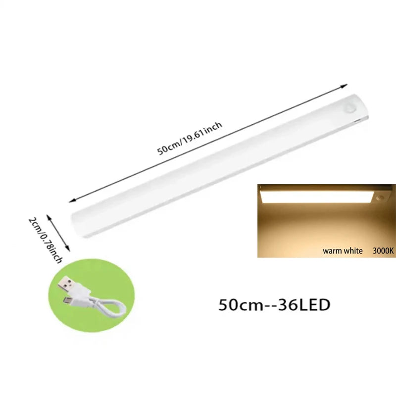 PIR Motion Sensor LED Night Light Dimmable Rechargeable Lamp