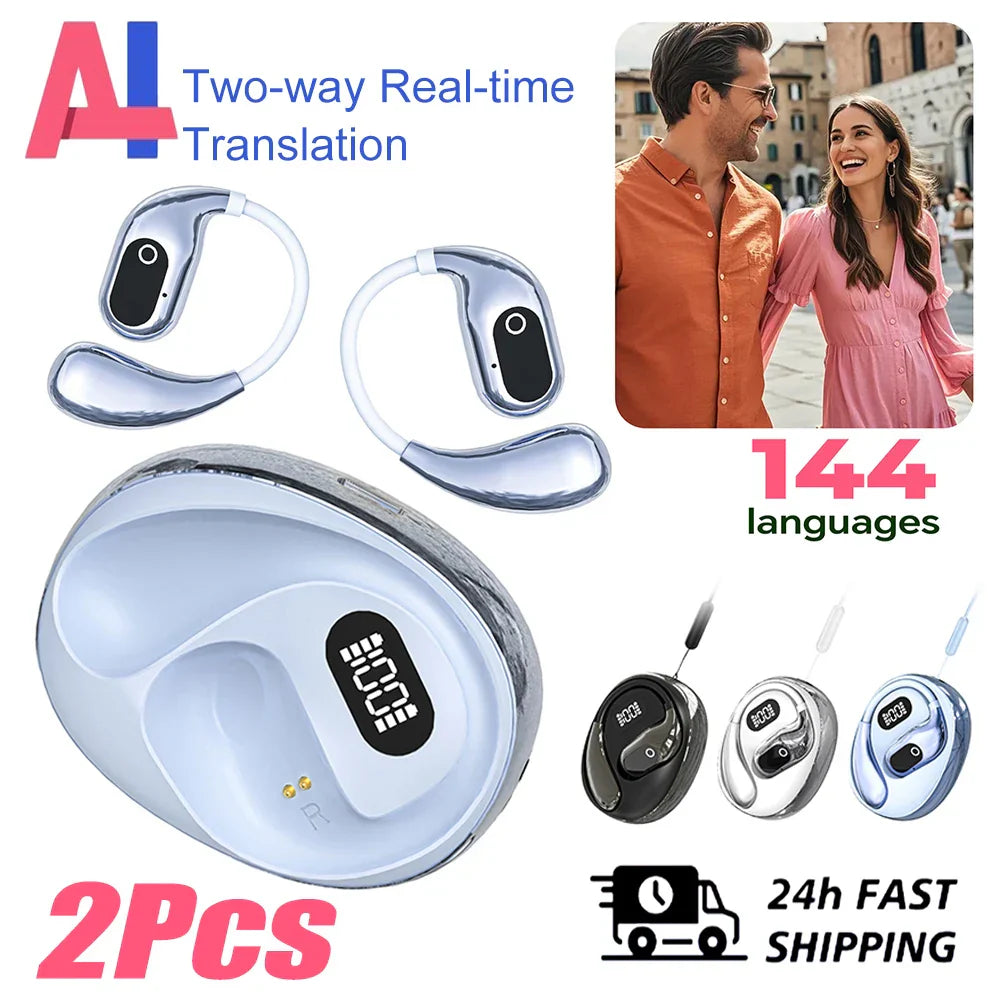 Translator Headphones 2PCS Wireless Bluetooth with 144 Languages