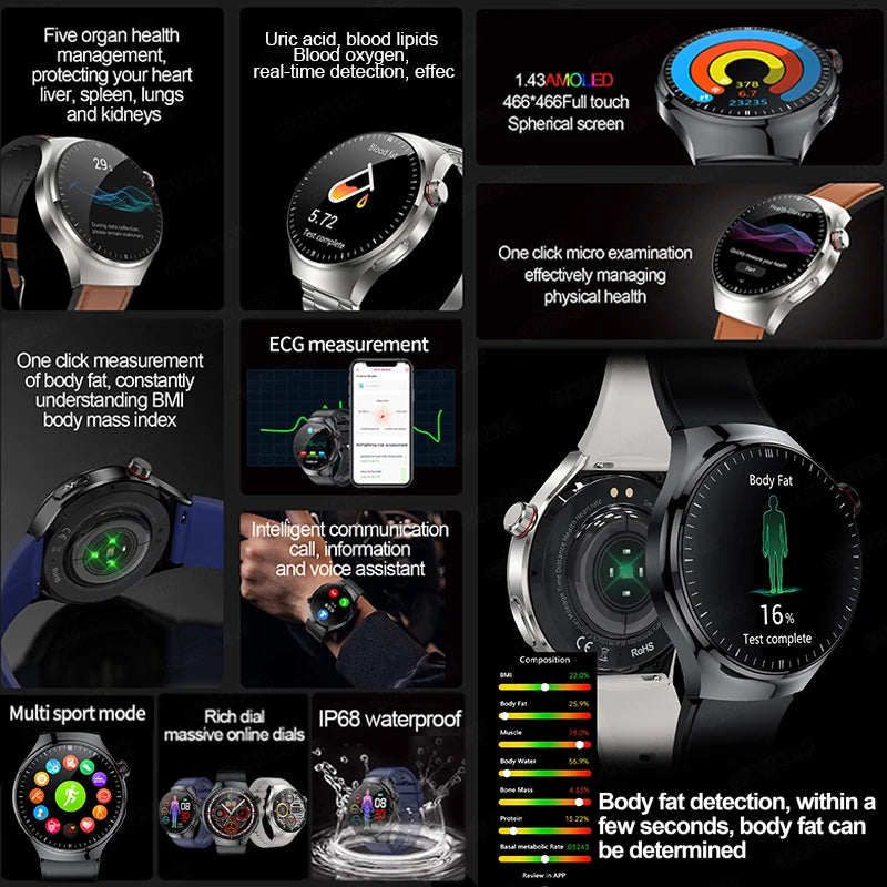 Smart Watch TK26 Blood Oxygen ECG Body Temperature by GUHUAVMI