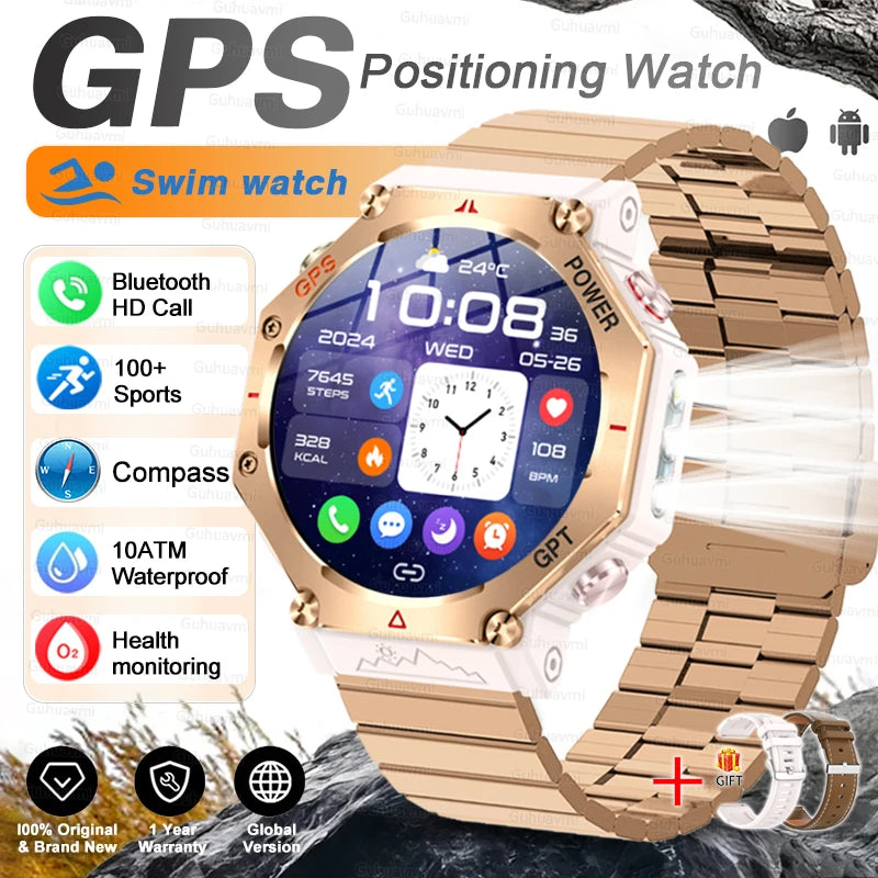 T-Rex 3 GPS Smart Watch by GUHUAVMI - Military Grade, 10ATM Waterproof