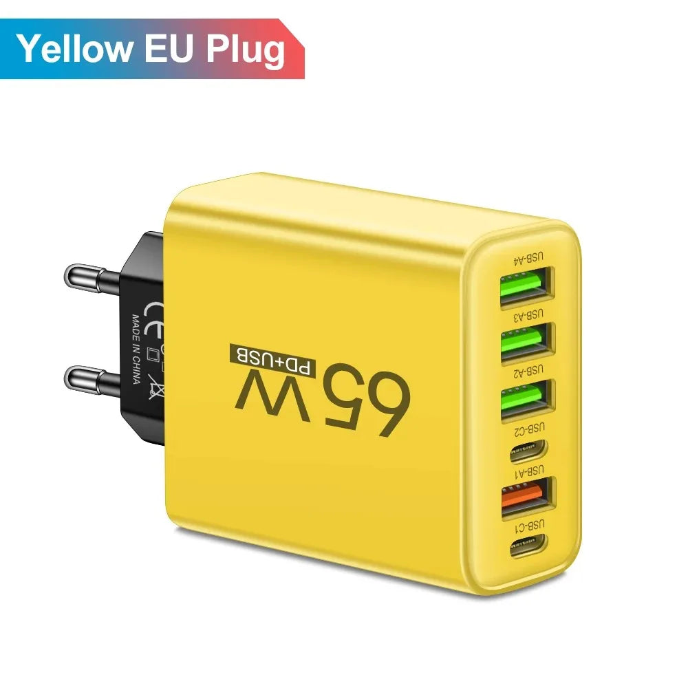 65W USB Charger Type C Adapter for iPhone Samsung Xiaomi Huawei