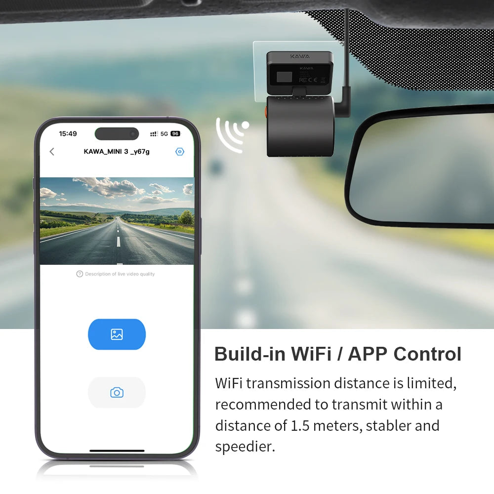 2K Dash Camera KAWA MINI 3 with Voice Control and WiFi