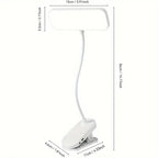 Clip-on LED Desk Lamp White Plastic for Study and Reading