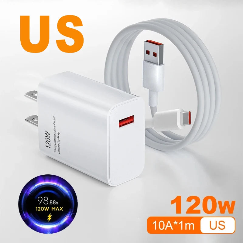 Xiaomi 120W Turbo Fast Charger Adapter for Redmi Note 11 12 13
