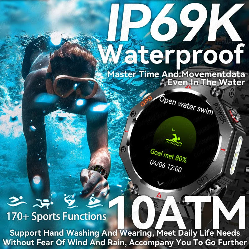 T-Rex 3 GPS Smart Watch by GUHUAVMI - Military Grade, 10ATM Waterproof