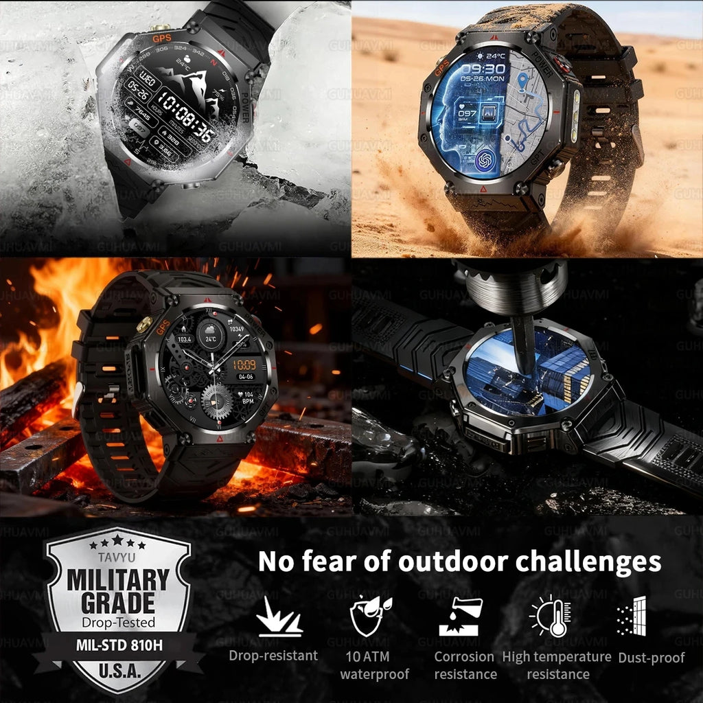 T-Rex 3 GPS Smart Watch by GUHUAVMI - Military Grade, 10ATM Waterproof