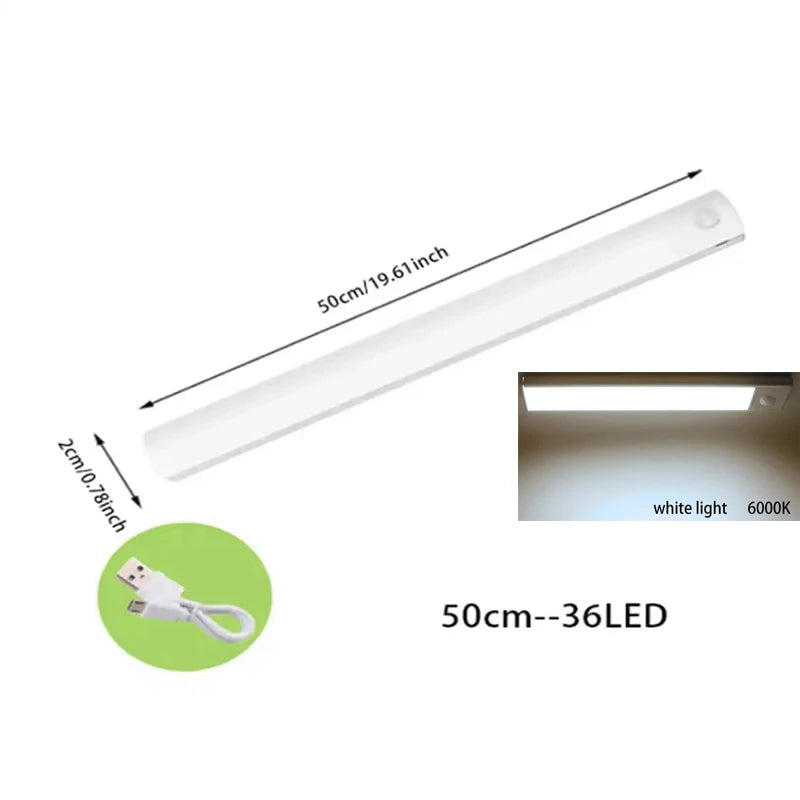 PIR Motion Sensor LED Night Light Dimmable Rechargeable Lamp