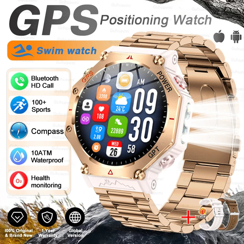 T-Rex 3 GPS Smart Watch by GUHUAVMI - Military Grade, 10ATM Waterproof