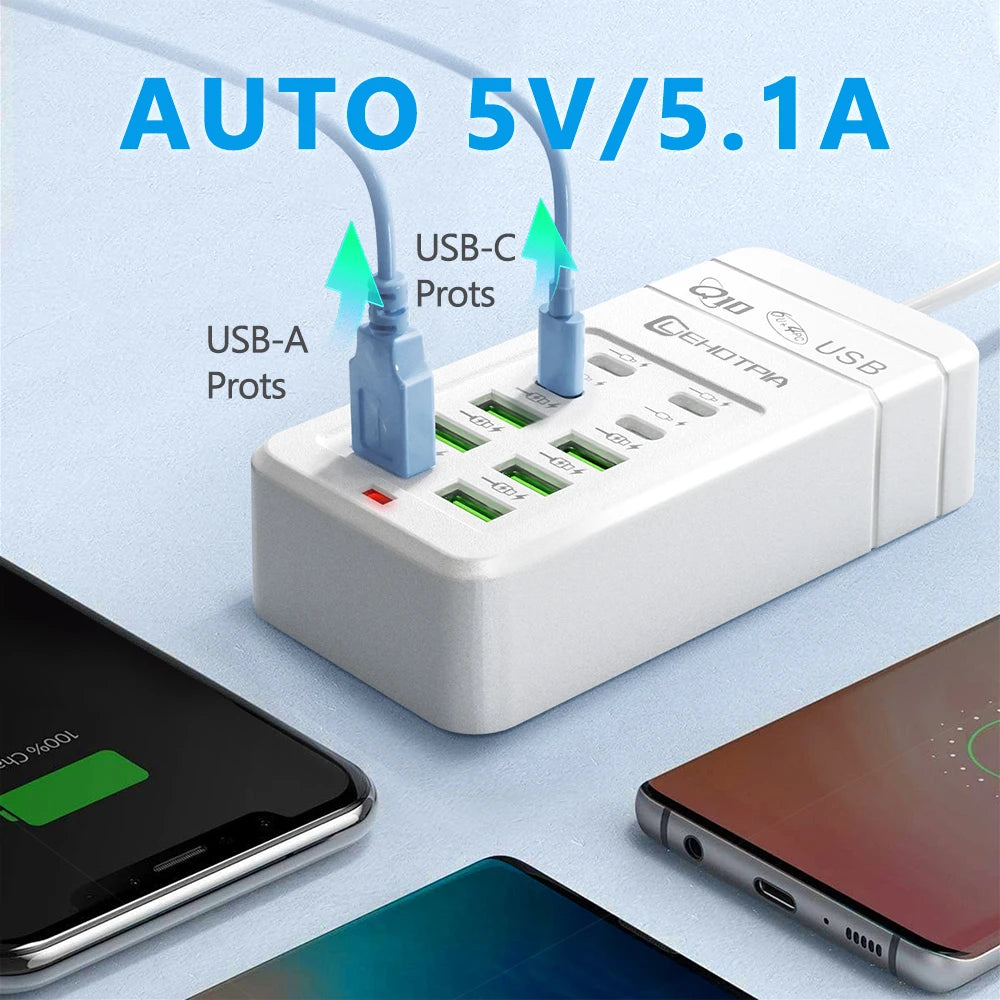 USB Charger Power Adapter with 1.2m Extension Cord