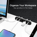 USB Cable Organizer Silicone Winder for Desktop Tidy Management
