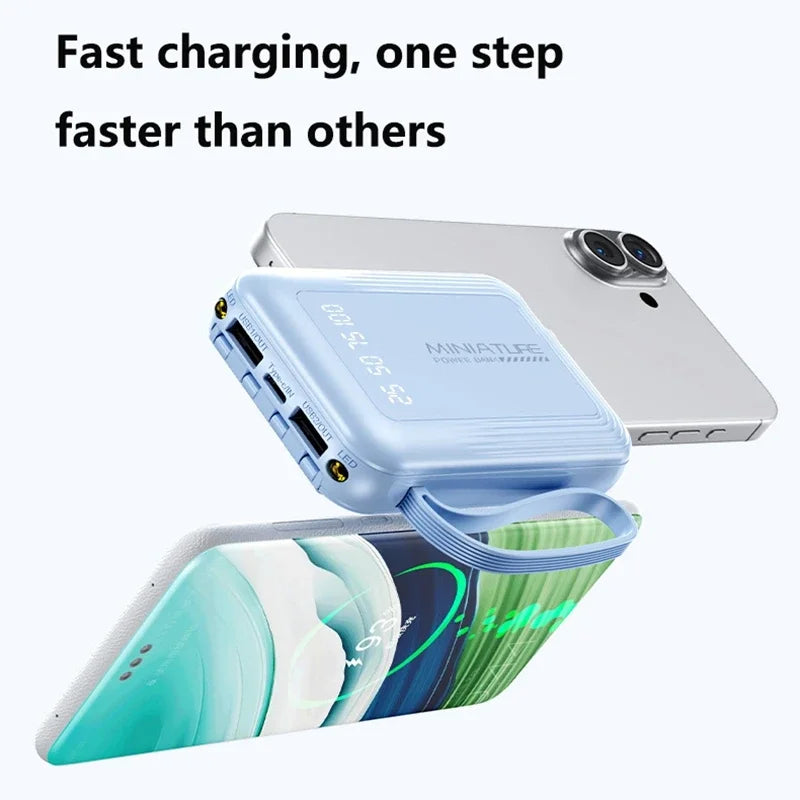 VIVO Mini Power Bank 500000mAh with 4 Built-in Cables