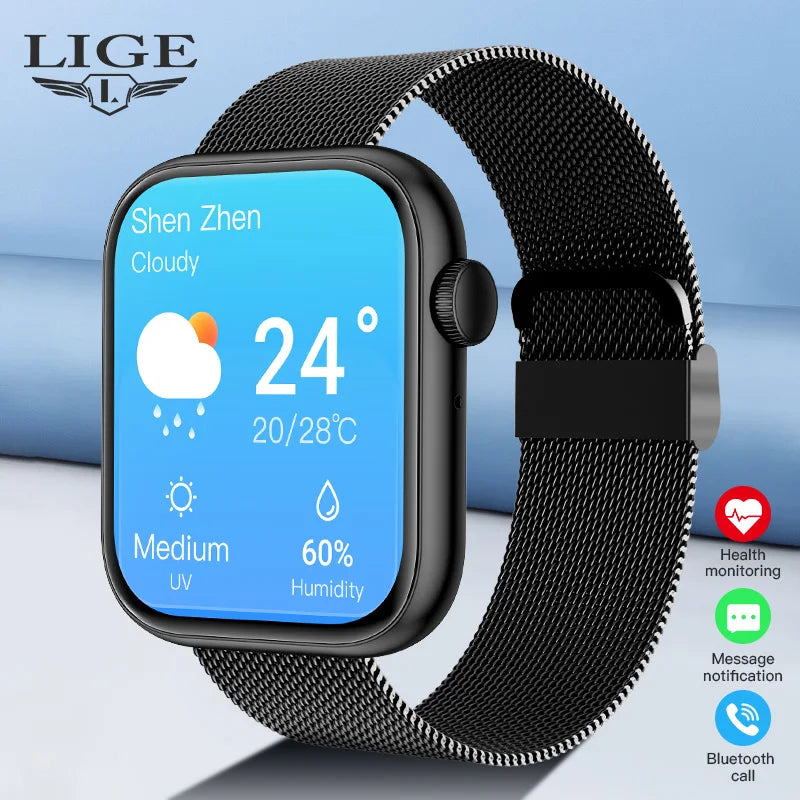 LIGE Smart Watch 1.85 Inch Bluetooth Call Sports Bracelet