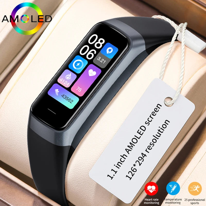 LIGE Smartwatch 1.1" AMOLED Waterproof Sports Tracker for IOS Android