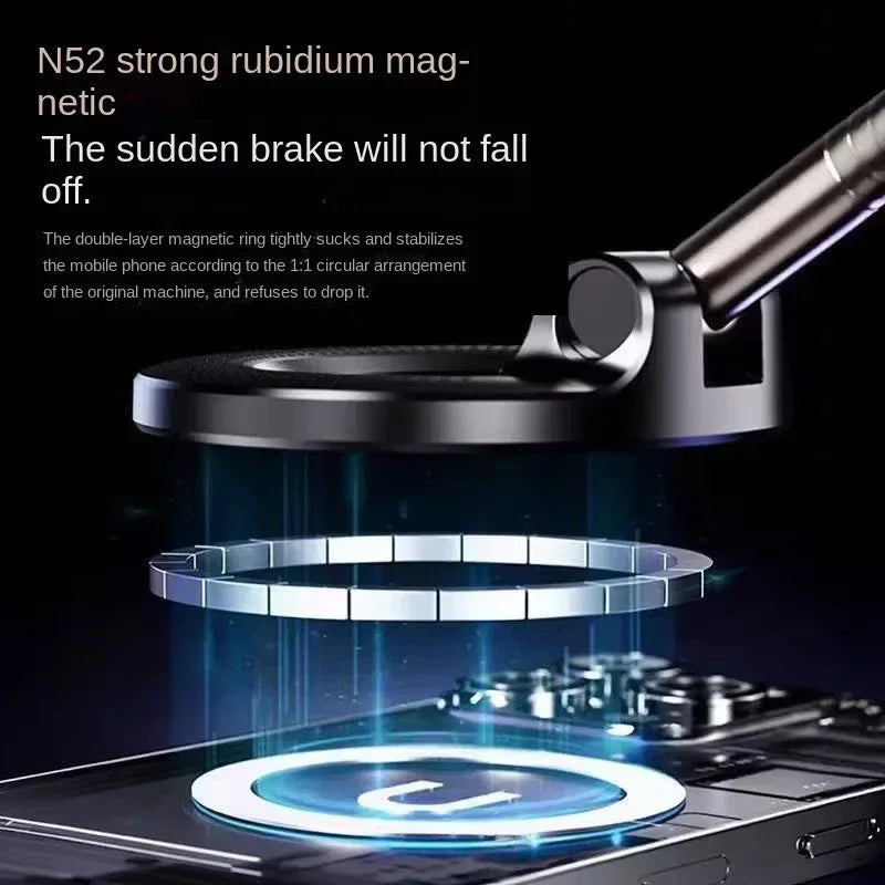 Magnetic Car Phone Holder Stainless Steel Adjustable Mount