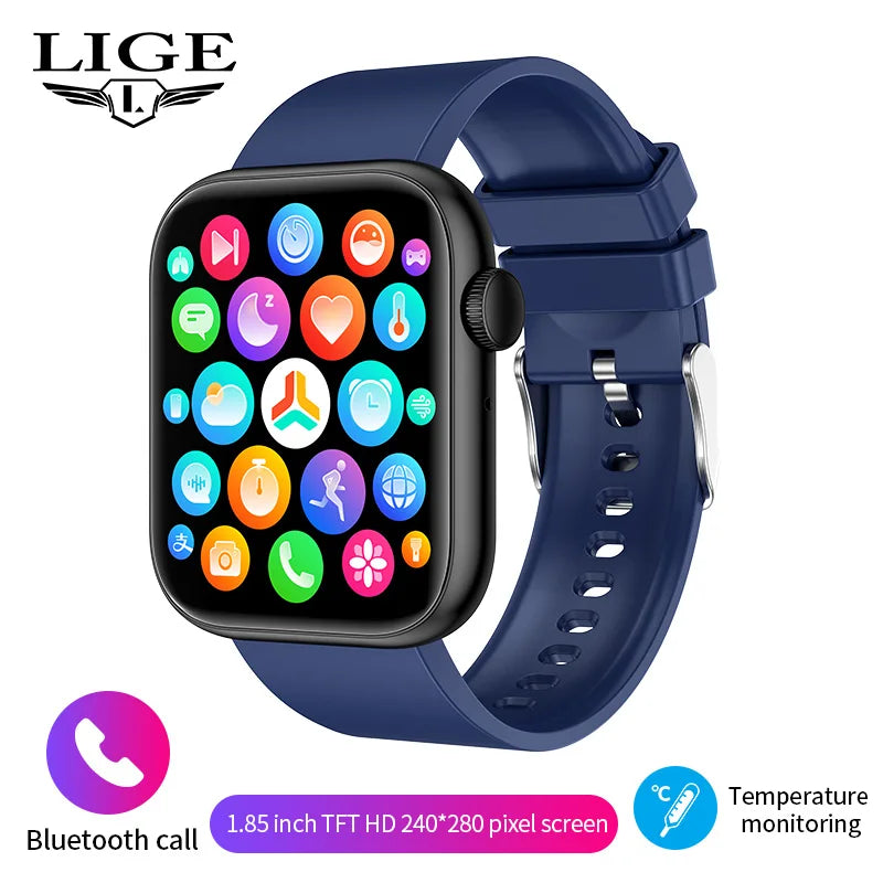 LIGE Smart Watch 1.85 Inch Bluetooth Call Sports Bracelet