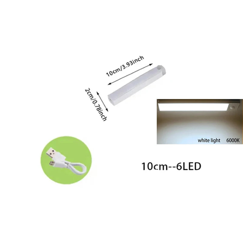 PIR Motion Sensor LED Night Light Dimmable Rechargeable Lamp