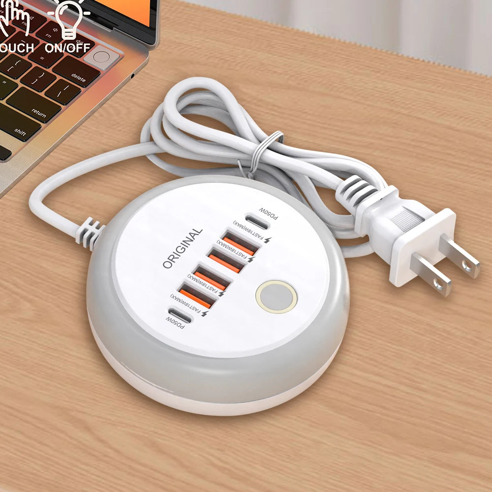50W USB Charger Multi Port Fast Charging Adapter for iPhone Samsung