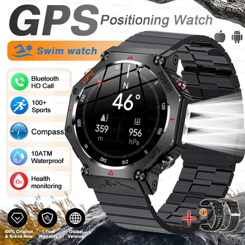 T-Rex 3 GPS Smart Watch by GUHUAVMI - Military Grade, 10ATM Waterproof