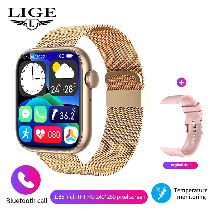 LIGE Smart Watch 1.85 Inch Bluetooth Call Sports Bracelet