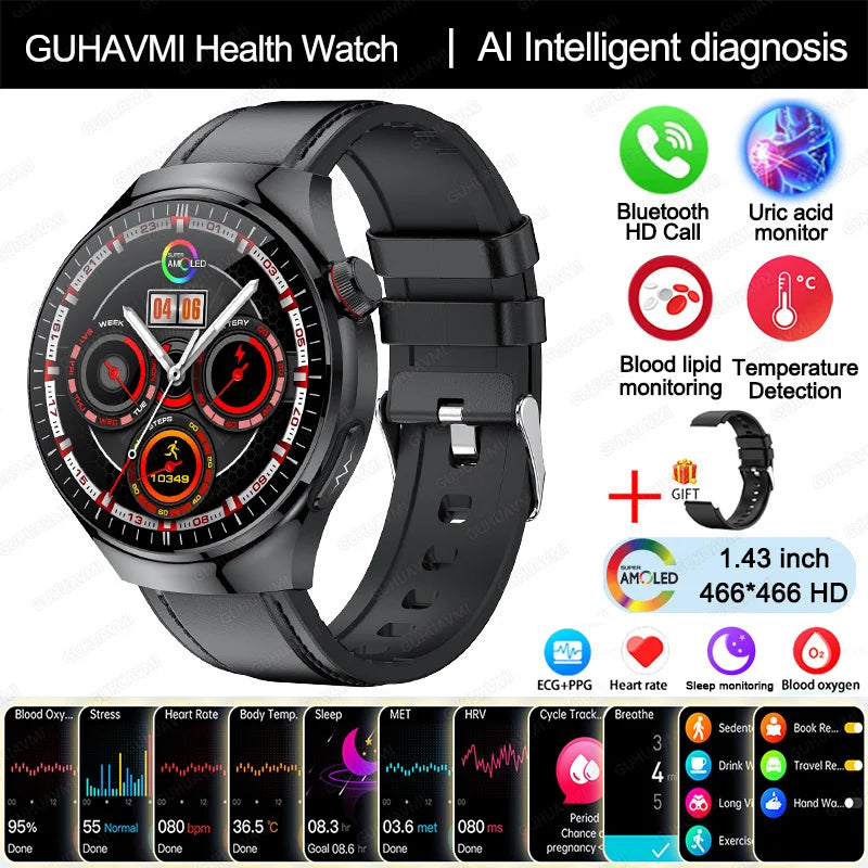 Smart Watch TK26 Blood Oxygen ECG Body Temperature by GUHUAVMI