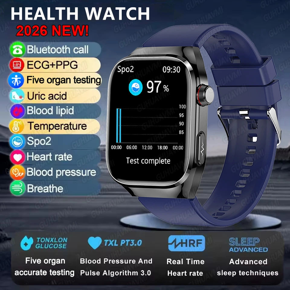 Smart Watch for Men Uric Acid and Body Fat Monitoring