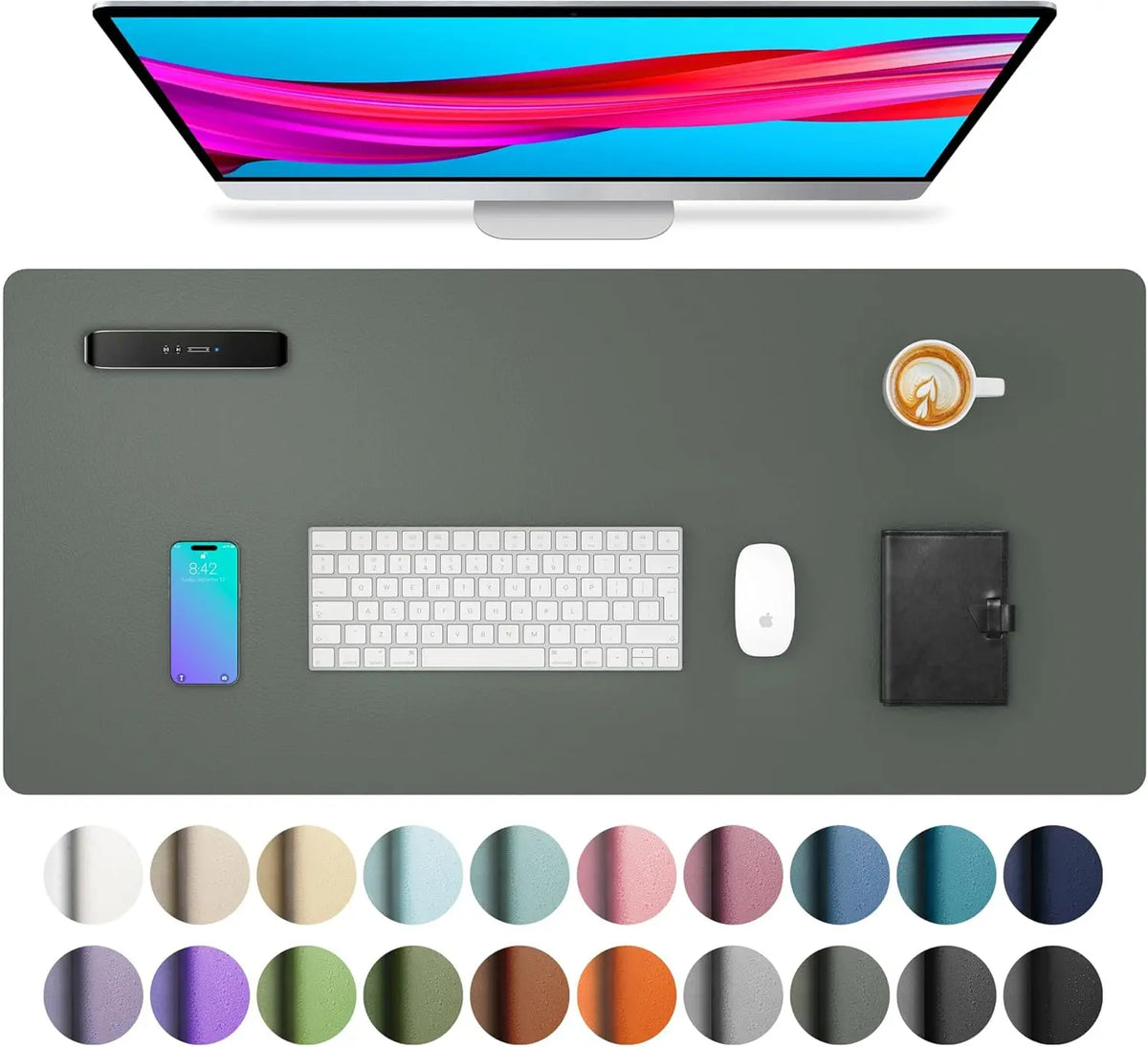Large Waterproof PU Leather Desk Mat for Office and Home