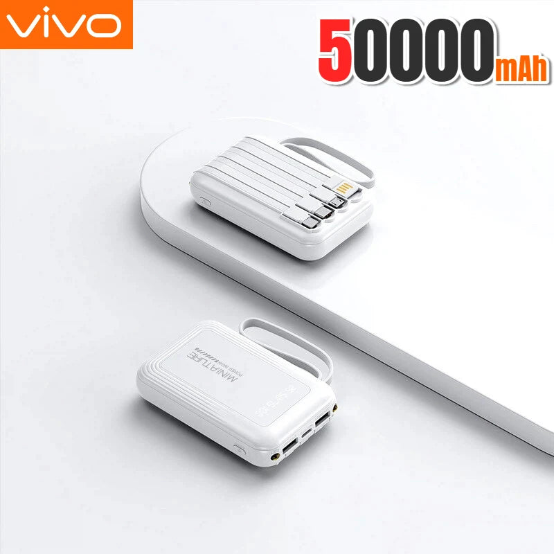 VIVO Mini Power Bank 500000mAh with 4 Built-in Cables