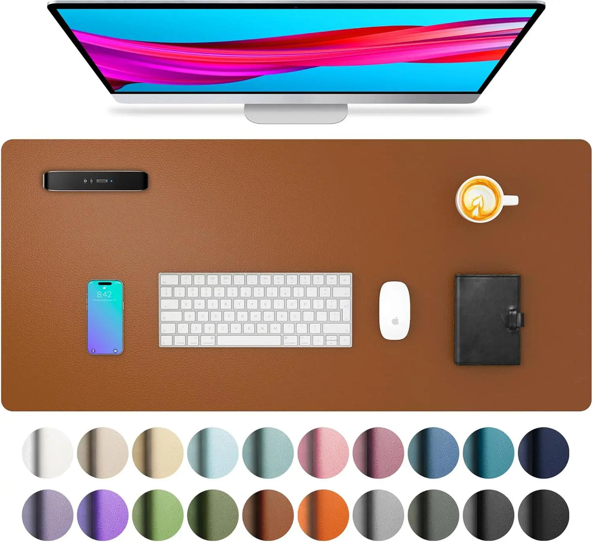 Large Waterproof PU Leather Desk Mat for Office and Home
