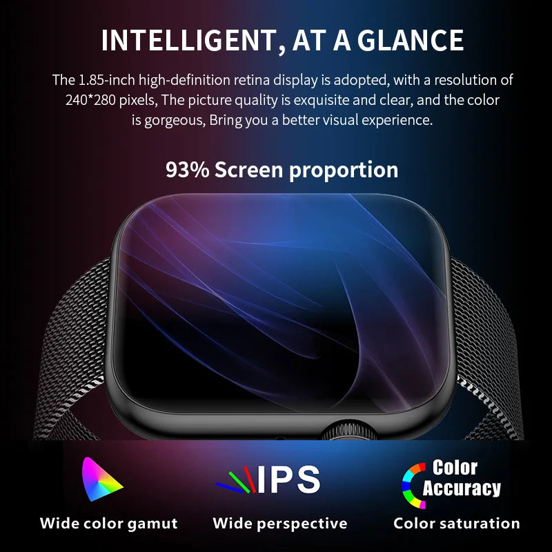 LIGE Smart Watch 1.85 Inch Bluetooth Call Sports Bracelet