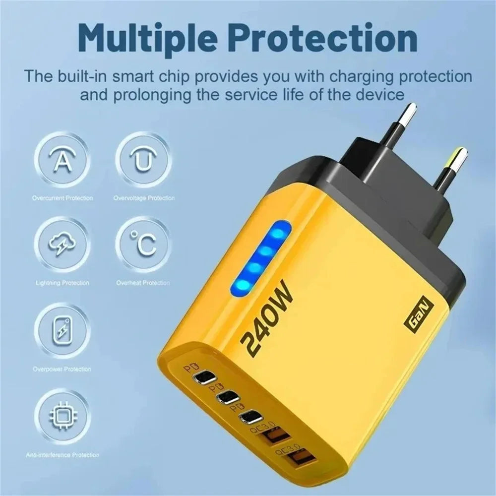 240W USB C Charger Fast Charging Adapter for Phones