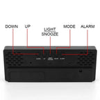 Digital Alarm Clock LED Curved Screen Plastic Bedside Clock