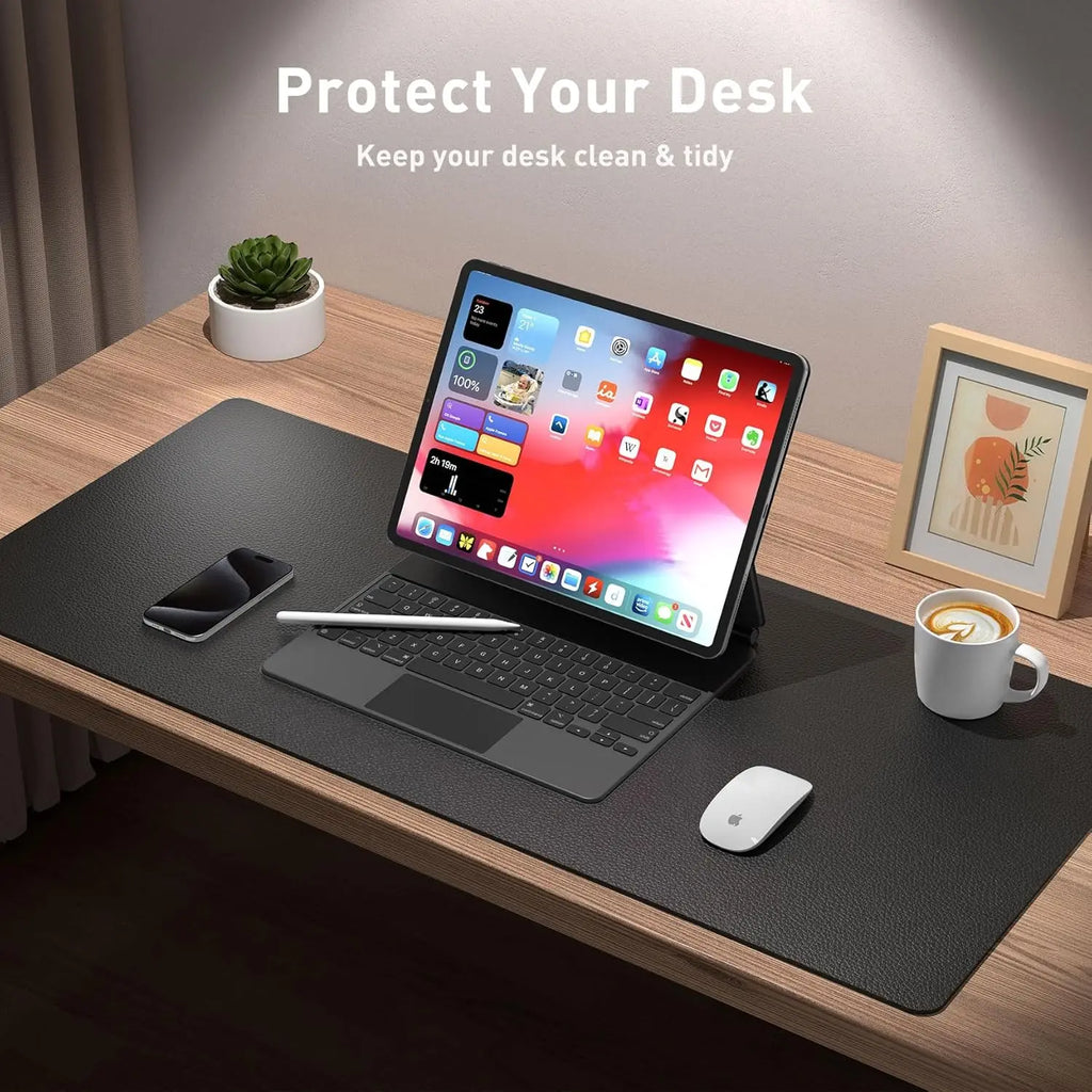 Large Waterproof PU Leather Desk Mat for Office and Home