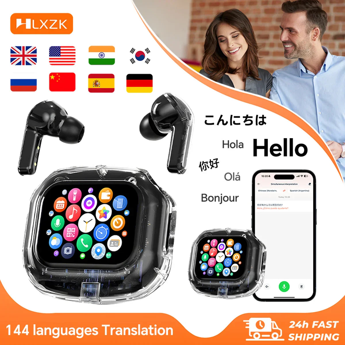 Bluetooth Headphones Real Time Translation WJOY