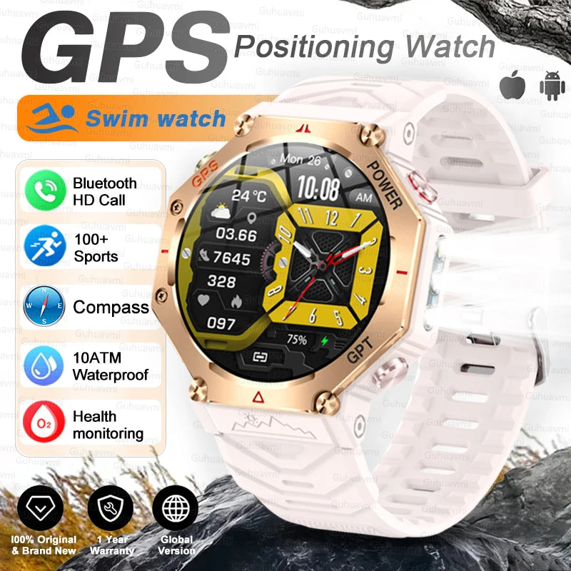 T-Rex 3 GPS Smart Watch by GUHUAVMI - Military Grade, 10ATM Waterproof