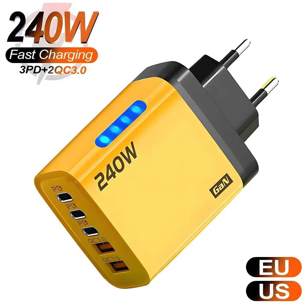 240W USB C Charger Fast Charging Adapter for Phones