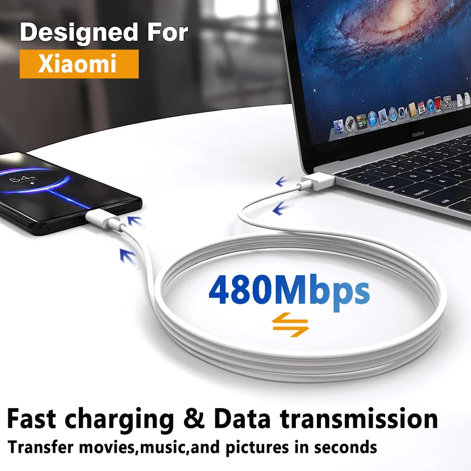 Xiaomi Type C Cable 120W Fast Charger for Mi and Redmi Phones