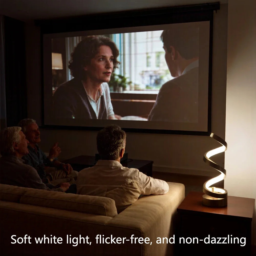 Smart LED Spiral Table Lamp by KIQUNE with Remote Control